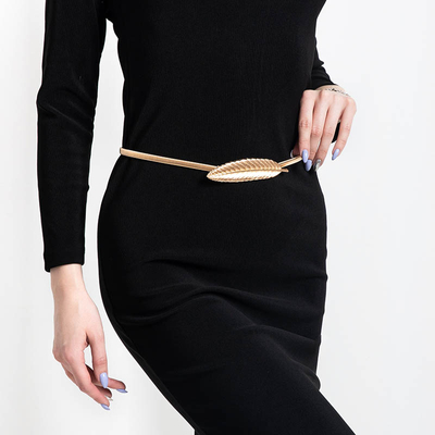 Dámský zlatý opasek s ozdobnou sponou - Doplňky