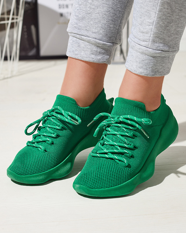 Zelená dámská nazouvací sportovní obuv se šněrováním Oteva- Obuv