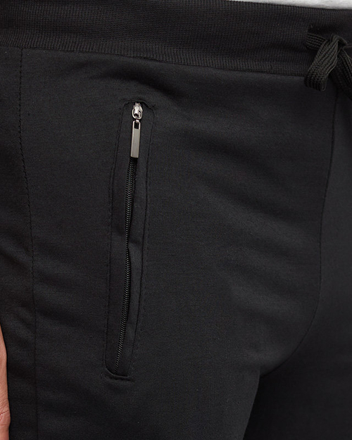Чоловічі чорні спортивні штани з кишенями на блискавці - Одяг