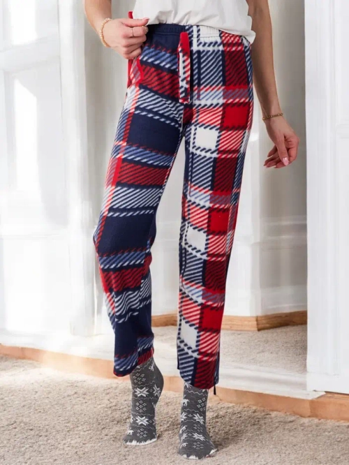 Royalfashion Бавовняні жіночі штани на Різдво з клітинчатих піжам