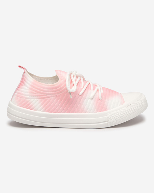 Жіночі біло-рожеві ребристі кросівки Manfer- Footwear