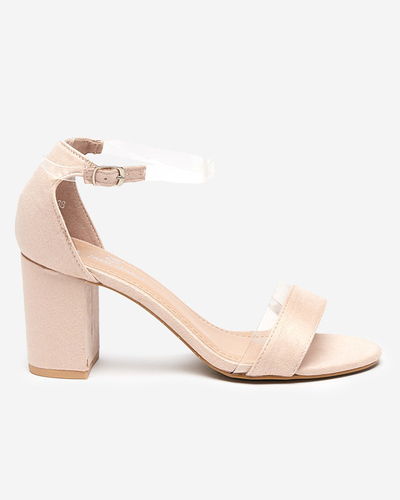 Pastelové světle růžové dámské sandály na sloupku Getino - obuv