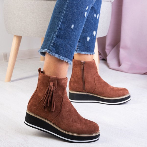 Утеплені коричневі черевики на платформі Peliel - Взуття