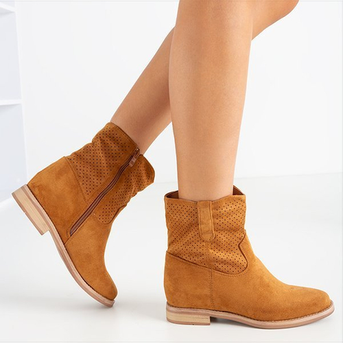 Коричневі жіночі черевики на прихованій танкетці Taize