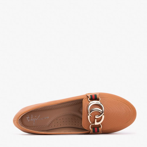 Коричневі жіночі мокасини з пряжкою Meneris