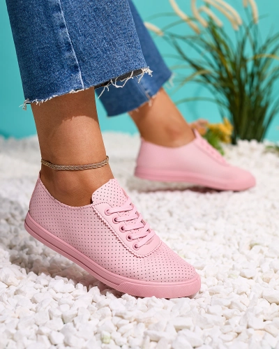 Royalfashion Рожеві жіночі ажурні теніски Salomp