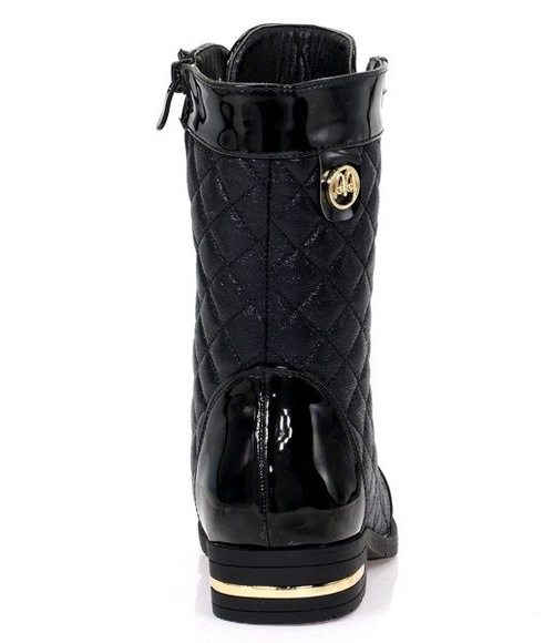 Czarne, pikowane workery - Obuwie