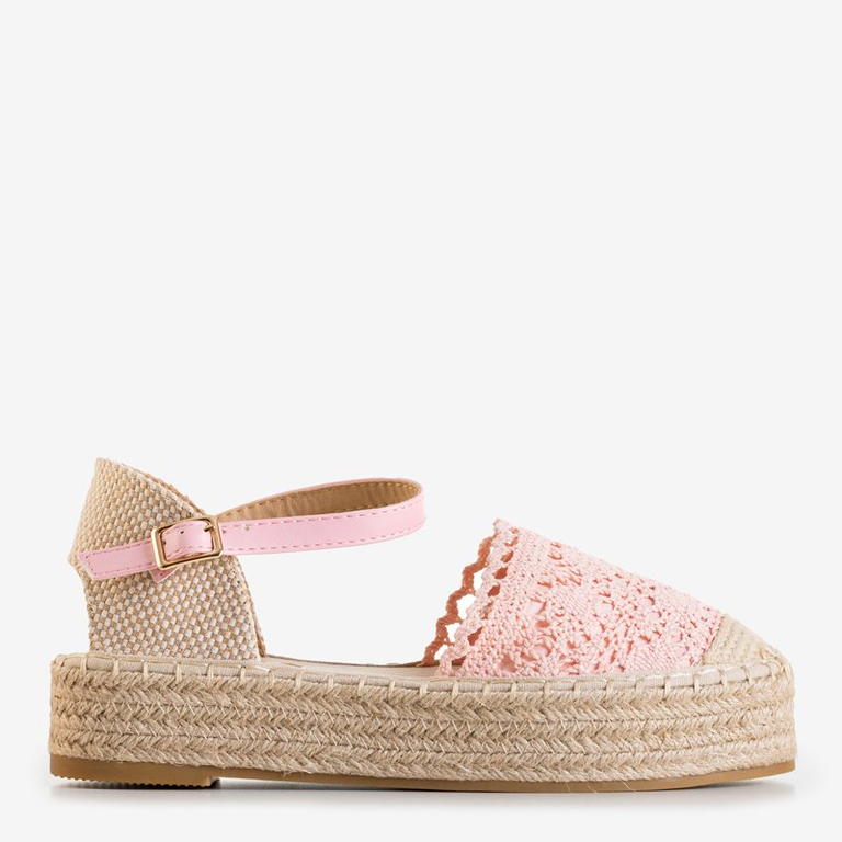 Světle růžové sandály na platformě espadrilky Ritisa - Boty