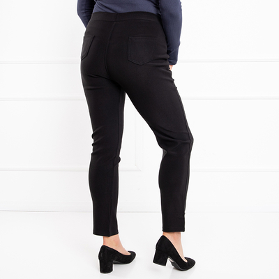 Černé dámské hladké PLUS SIZE treggings- Oblečení