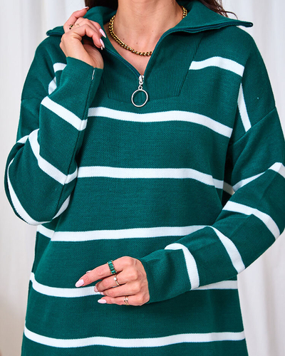 Светр жіночий зелений Royalfashion з відстібною водолазкою