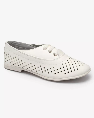 Bílé dětské prolamované mokasíny Janno- Footwear