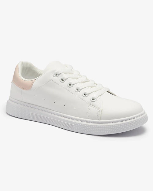 Білі жіночі спортивні кросівки з рожевою вставкою Asema- Footwear