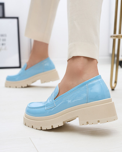 Сині лаковані мокасини для жінок Royalfashion Noppel