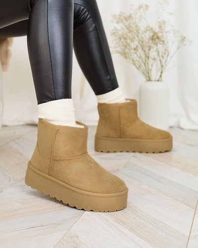 Royalfashion Světle hnědé dámské sněhule na platformě a'la Setolla