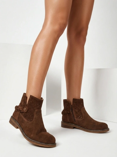 Ažurové dámské boty z přírodní kůže Unimi