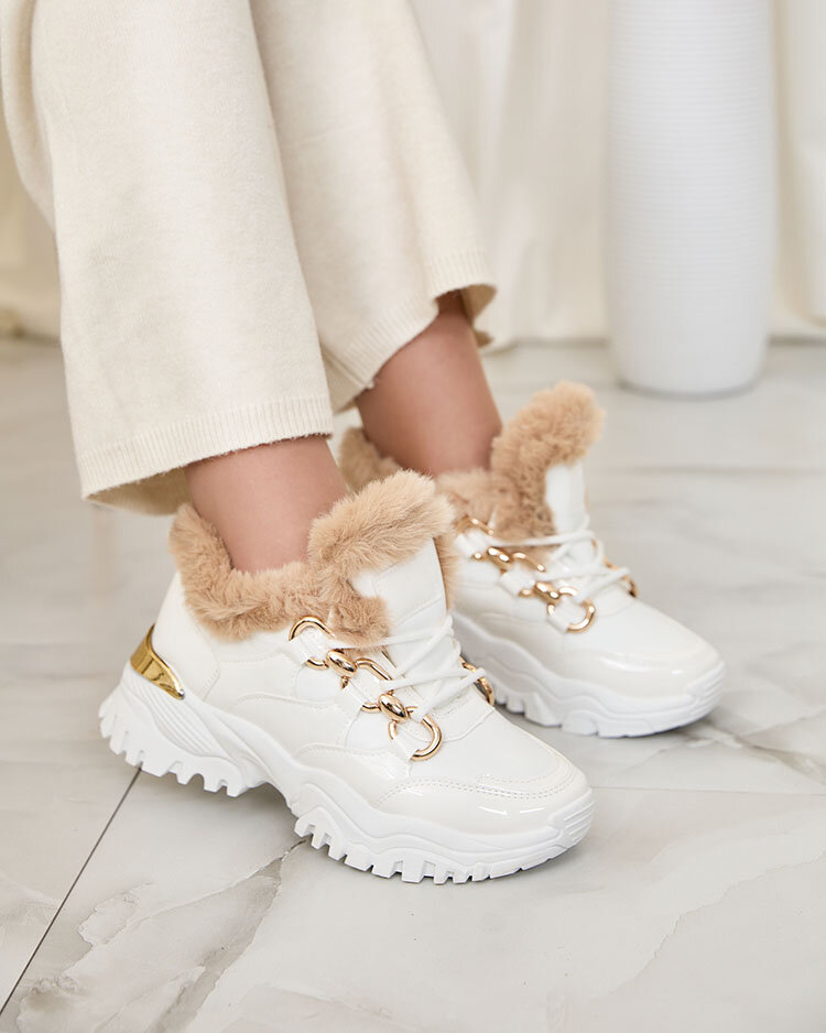 Royalfashion White Carucca zateplené dámské tenisky