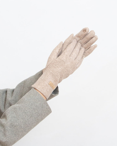 Royalfashion Béžové dámské látkové rukavice