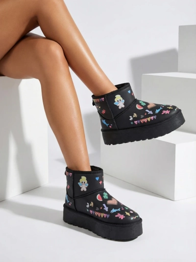 Роялфашн Короткe снігові чоботи з наклейками Hanaga для жінок