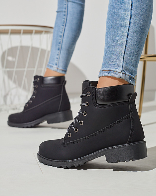 Черевики жіночі утеплені трапери чорного кольору Fanhet- Footwear