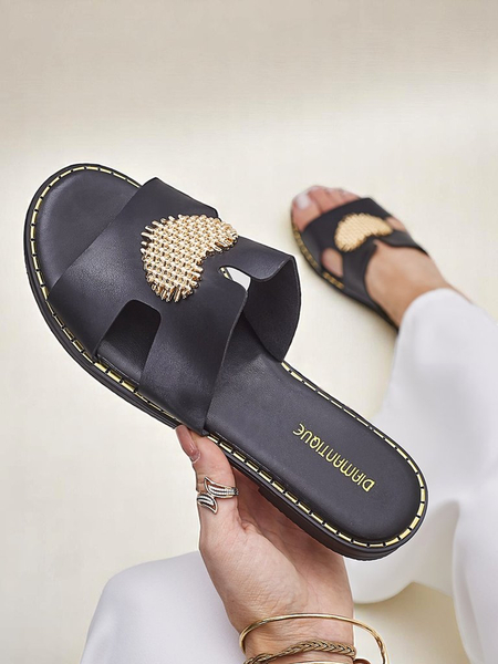 Royalfashion Dámské žabky se srdcem Zlato Srdce