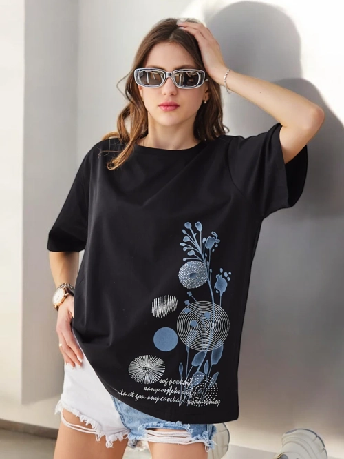 Royalfashion Жіноча бавовняна футболка з принтом