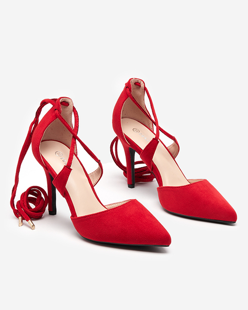 Червоні жіночі туфлі на підборах з обв'язкою щиколотки Azunis - Туфлі