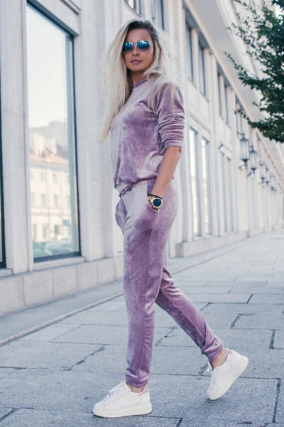 Fialová dámská tepláková souprava - Oblečení