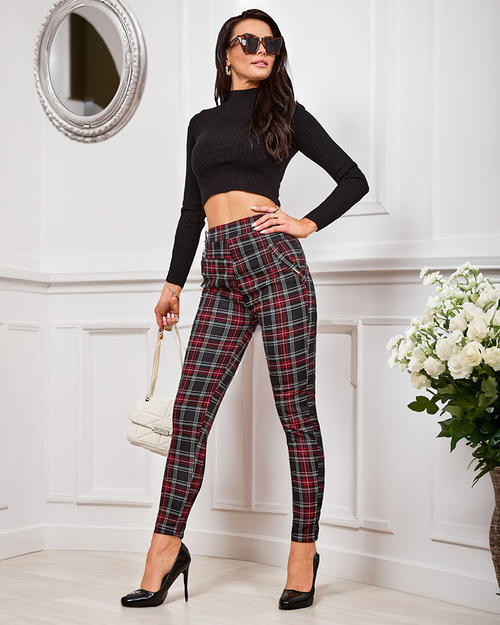 Royalfashion Утеплені картаті жіночі лосини