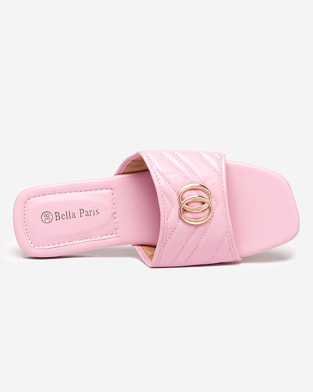 Dámské pantofle z ekokůže fialové barvy se zlatým zdobením Daliso - Obuv