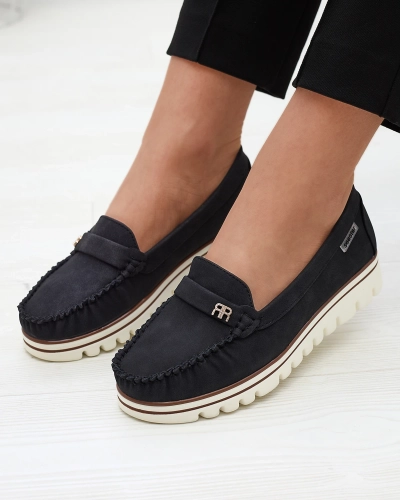 Černé dámské mokasíny s třpytkami a zirkony Retiga - Obuv