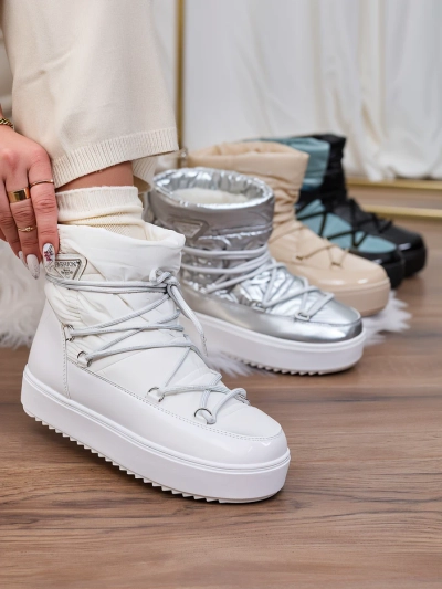 Royalfashion Жіночі черевики-сліпони a'la снігоступи білого кольору Vevnose