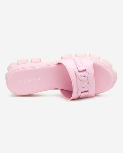 OUTLET Fialové dámské pantofle na silnější podrážce Inza-Shoes