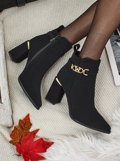 Dámské kotníkové boty eko semišové na sloupku Ostirena