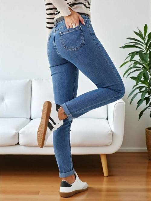 Royalfashion Жіночі бавовняні tapered джинси