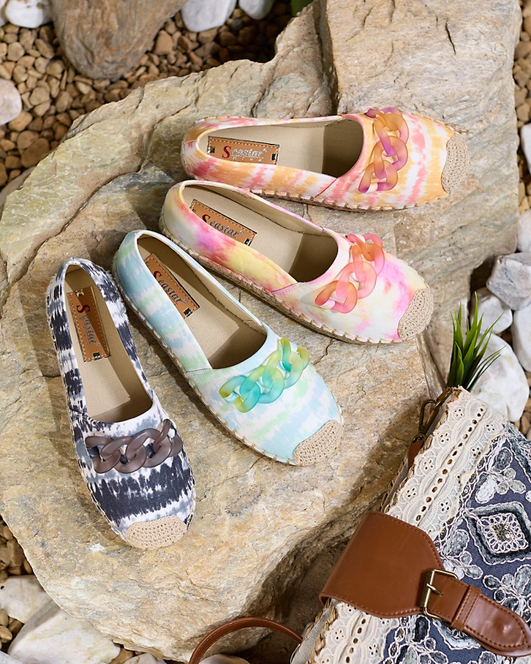 Royalfashion Růžové dámské espadrilky s potiskem Serffio