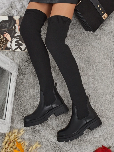 Dlouhé dámské nazouvací kozačky Orlina