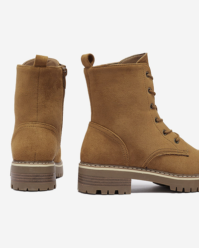 Hnědé dámské traperky Priviea - Obuv