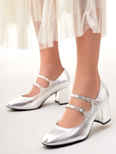 Royalfashion lněné dámské lakované lodičky na blokovém podpatku se šněrováním Ovinna