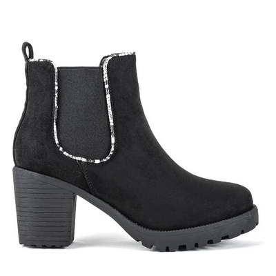 Černé boty na vyšším sloupku Travolte - Obuv