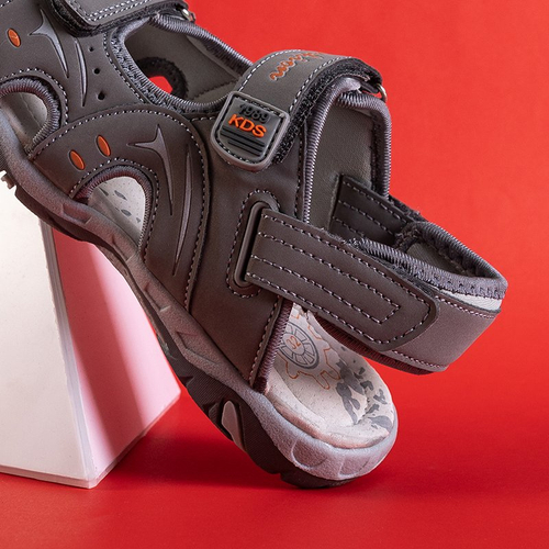 Сірі дитячі сандалі на липучці Roser