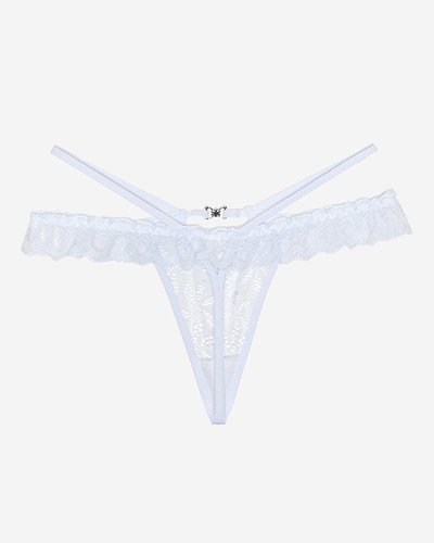 Жіночі білі мереживні стрінги - Білизна