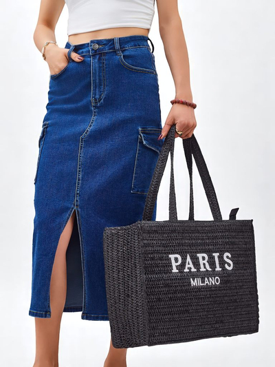 Royalfashion Велика жіноча солом'яна сумка Paris Milano Large