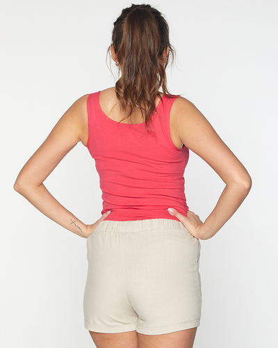 Dámské jednobarevné korálové tílko - Oblečení