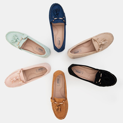 Чорні жіночі лофери з бахромою Amillad