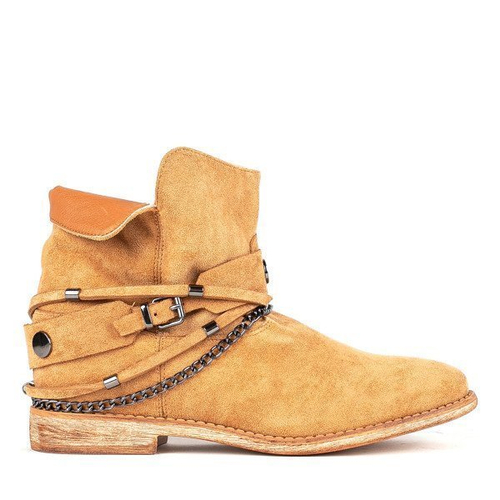 Коричневі ковбойські черевики на танкетці Салем - Взуття