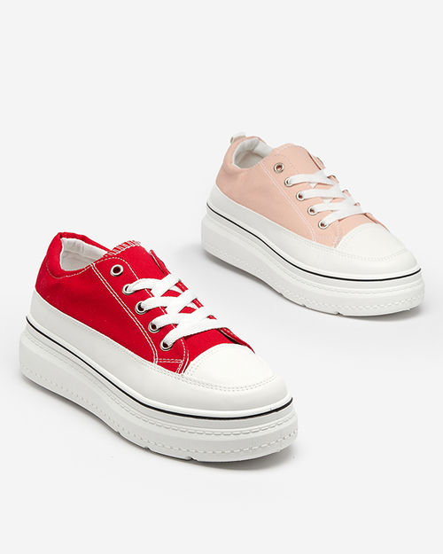 OUTLET Червоні жіночі кросівки на платформі Veritar - Взуття