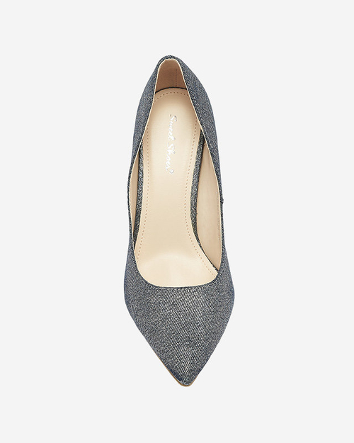 Графітові голографічні жіночі туфлі на шпильці Soddo- Footwear