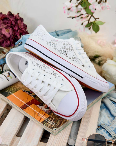 Aurelia Bianco - Ажурні білі кеди Royalfashion з тканини, розмір 40