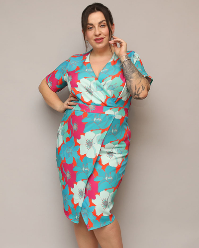 Жіноча сукня з квіткової тканини Royalfashion PLUS SIZE