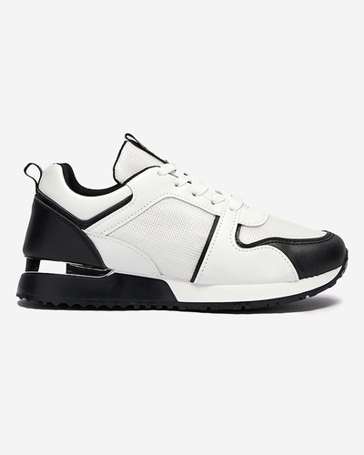 Bílé dámské sportovní boty s černými rubínovými vložkami - Obuv